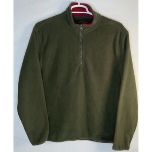 NWT Men's Stone Mountain Polar Fleece Pullover Quarter Zip Jacket Olive Green L